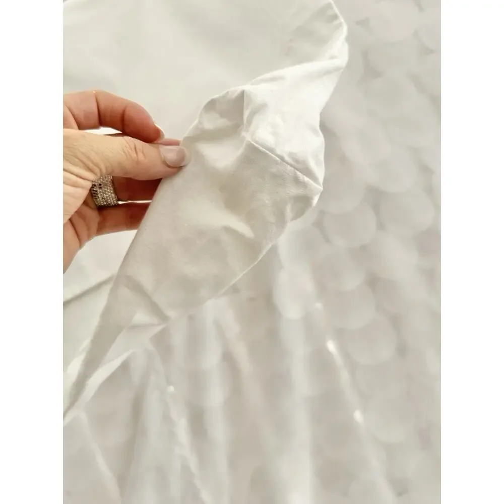 VTG 100% Cotton White Pillow Sham Standard ENVELOPE style EMBROIDERED Set Of 2